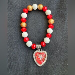 Handmade NFL SF 49ers Beaded Bracelet